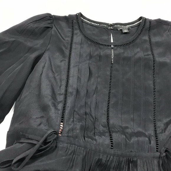 Ann Taylor Lattice Cutout Lacy Puff Sleeve Blouse - Picture 4 of 7